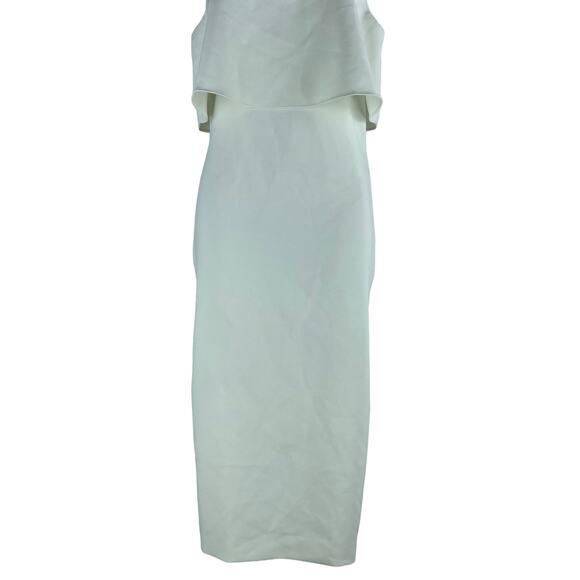 Likely Shayna Ruffle Overlay Cocktail Dress Knee Length White Size 10 - Picture 5 of 10
